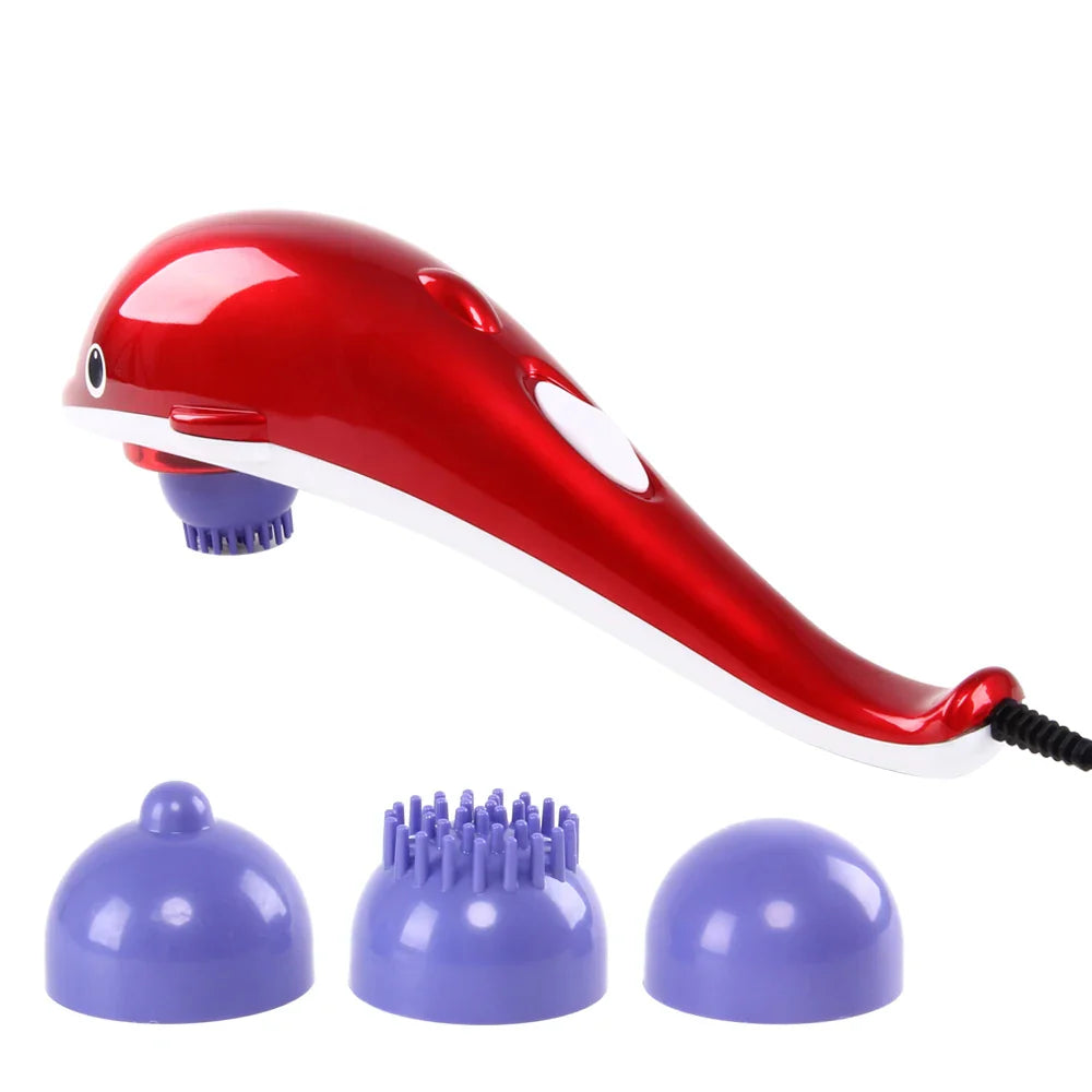 KLASVSA Electric Dolphin Full Body Shiatsu Massager Hammer Shoulder Lumbar Acupressure Vibrator Shoulder Waist Stick Pain Relief