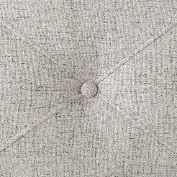 Modern 3-Seater Upholstered Sofa in Cream Microfiber with Button Tufted Cushions