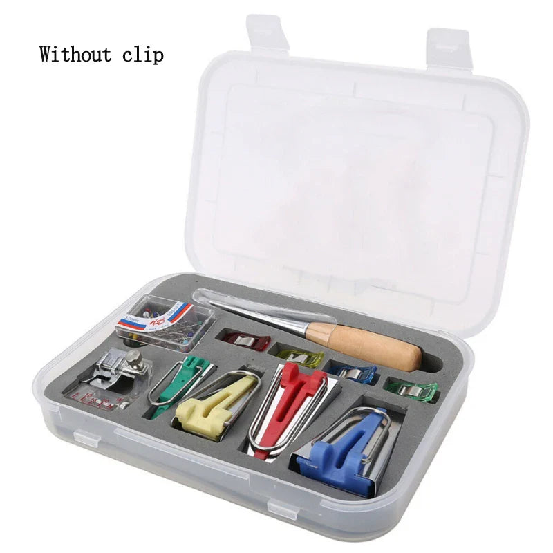 16pcs Household Electric Sewing Bias Tape Machine Kit Fabric Bias Binding Tape Suits DIY Sewing Tools