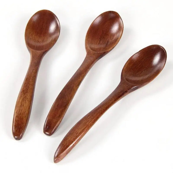 High Quality Natural Wood Spoon Fork Bamboo Kitchen Cooking Dining Soup Tea Honey Coffee Utensil Tools Soup-Teaspoon Tableware