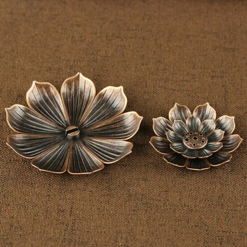 Incense Stick Holder Round Plate Buddhism Insense Ash Catcher Joss Cone Insence Alloy Incense Burner Stick Holder Plate