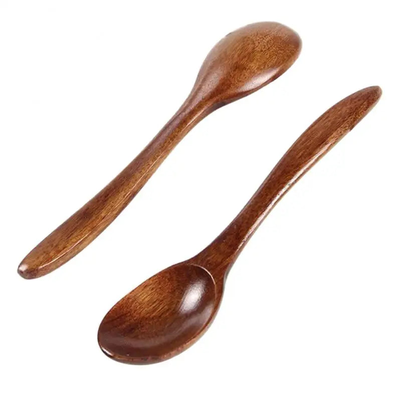 High Quality Natural Wood Spoon Fork Bamboo Kitchen Cooking Dining Soup Tea Honey Coffee Utensil Tools Soup-Teaspoon Tableware