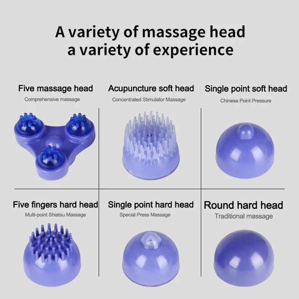 KLASVSA Electric Dolphin Full Body Shiatsu Massager Hammer Shoulder Lumbar Acupressure Vibrator Shoulder Waist Stick Pain Relief