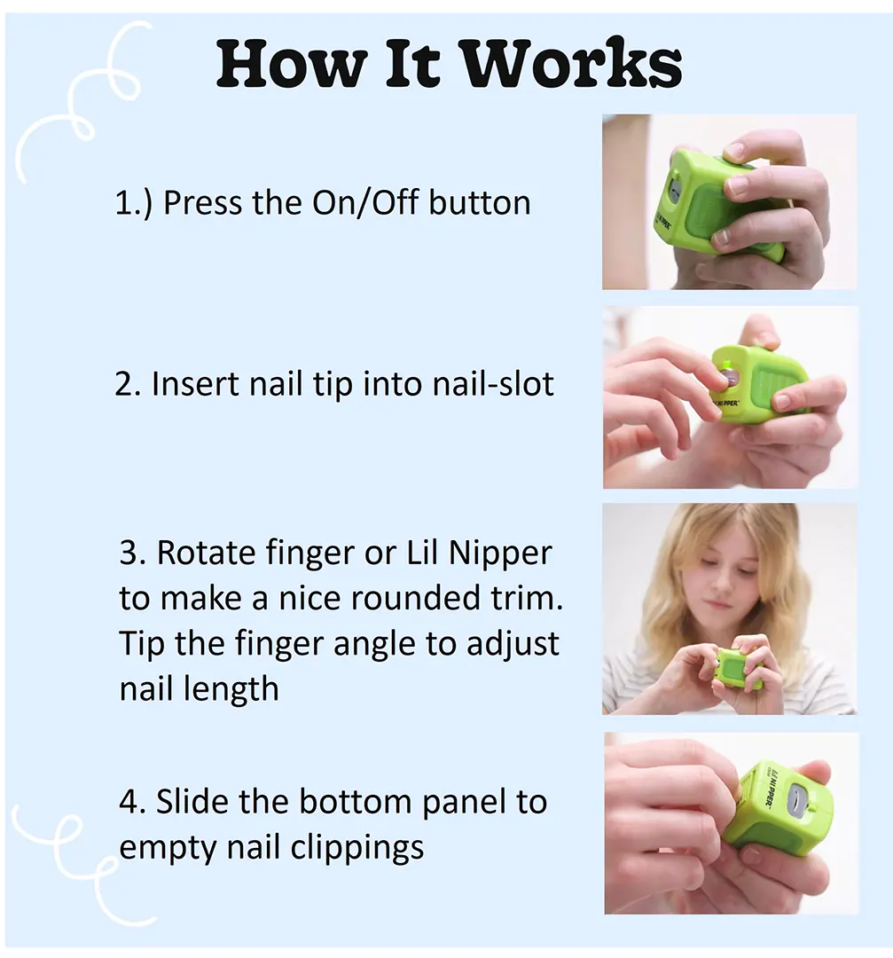 Baby Safe Electric Nail Trimmer - Infant & Toddler Size (Ages 5 & Under) - Lil Nipper