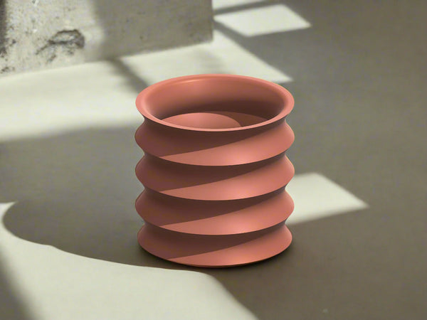 Rippled Plant Pot with Drainage – Modern Organic Indoor Planter with Saucer, 3D Printed Wavy Pot for Houseplants - BRIM