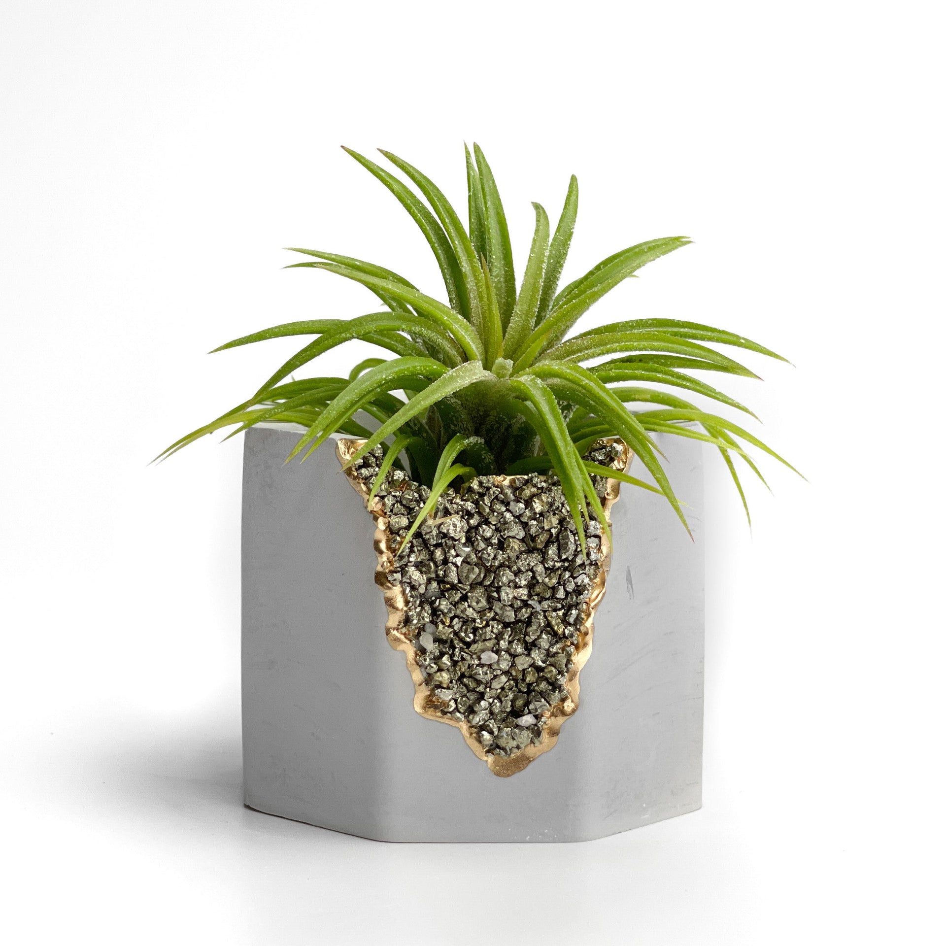 PYRITE GEODE PLANTER