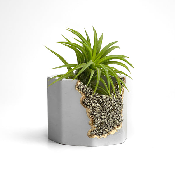 PYRITE GEODE PLANTER