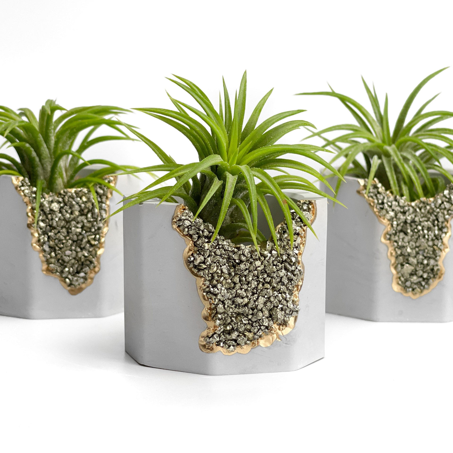 PYRITE GEODE PLANTER