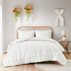King/Cal King 3-Piece Ivory Pompom Microfiber Comforter Set