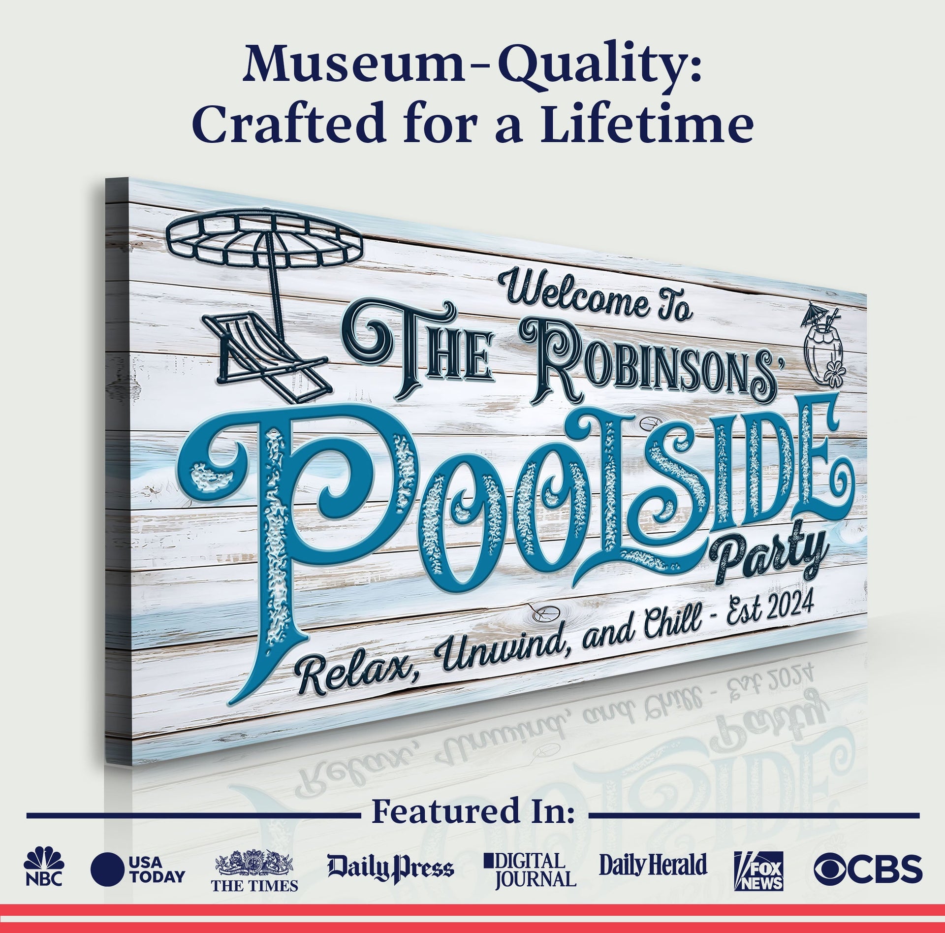 Personalized Pool Party Sign