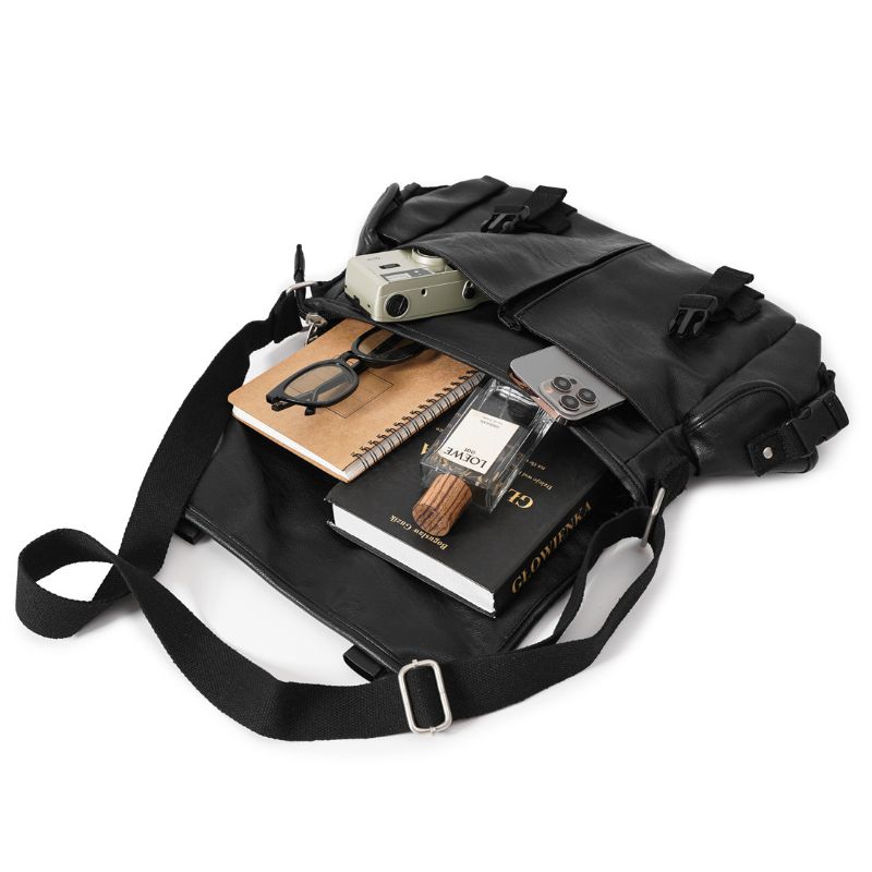 Imitation Leather Messenger Bag