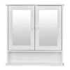 2-Door Wall Mounted Bathroom Medicine Cabinet with Mirror in White