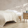 King size Cream Bone Lightweight 100-Percent Cotton Blanket - Machine Washable