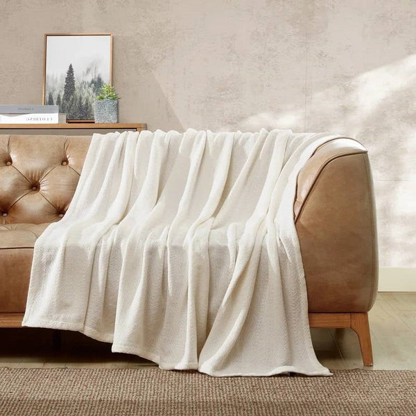 King size Cream Bone Lightweight 100-Percent Cotton Blanket - Machine Washable