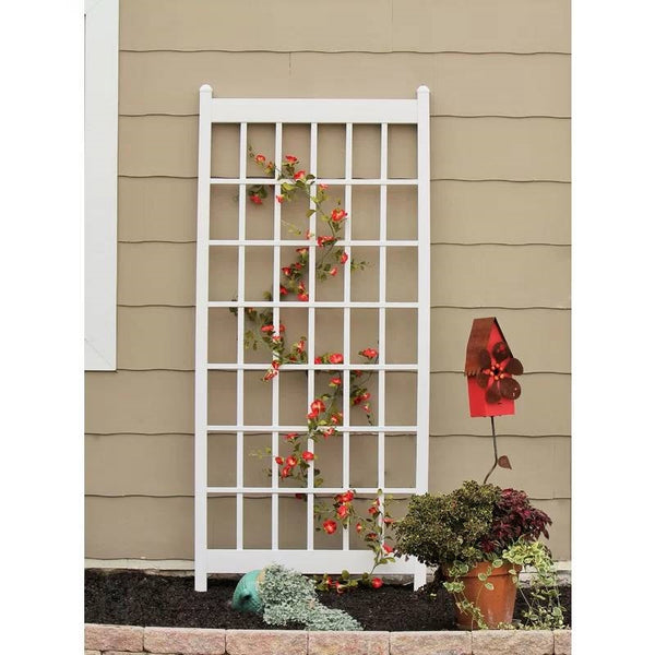 Outdoor 85-inch x 38-inch White PVC Vinyl Lattice Garden Trellis