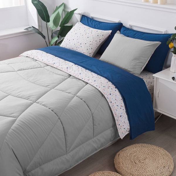 Kasentex Reversible 5 and 7 Piece Ultra Soft Cozy Bed Comforter Sets, Room Decor