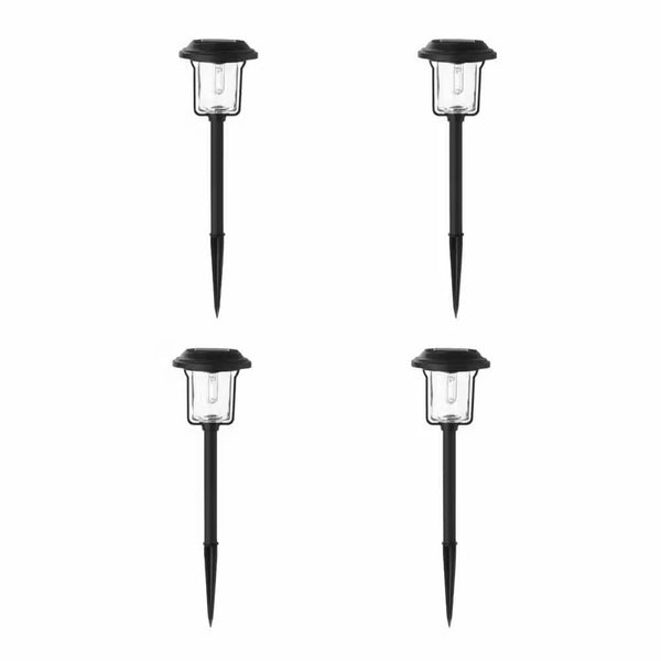 4 Pack - Solar LED Light Set - Outdoor Path Lighting in Black