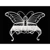 Modern Outdoor Butterfly Garden Bench in White Metal Finish