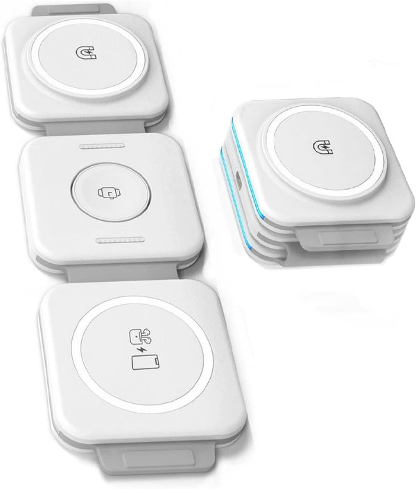 (2 Pack Set) Travel 3 in 1 Charging Station for Multiple Devices Apple Compatible Folding Magnetic Charger for AirPods, Apple Watch and iPhone (Compatible with MagSafe)