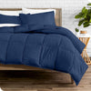 King/Cal King size Super Soft Down Alternative Comforter Set in Navy Blue