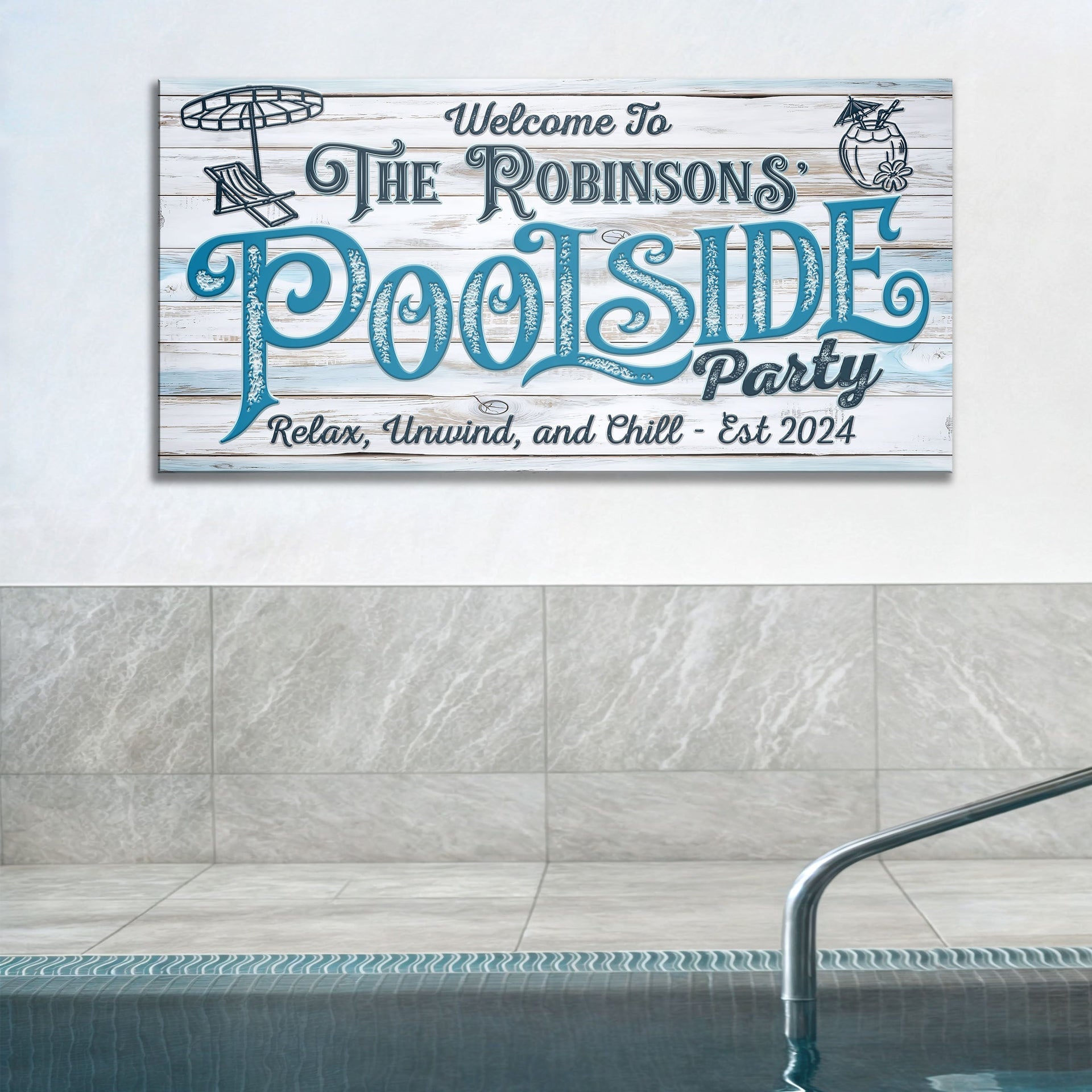 Personalized Pool Party Sign