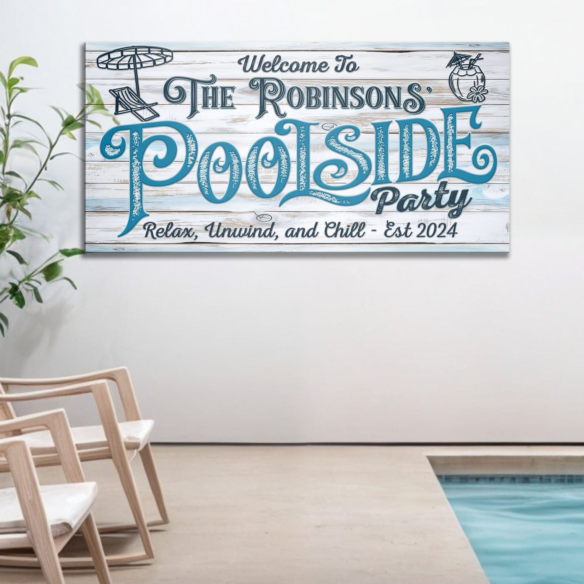 Personalized Pool Party Sign