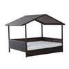 Espresso Wicker Weather Resistant Raised Dog Bed House with 2 in Thick Cushion