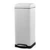 8-Gallon Retro Stainless Steel Step-On Trash Can in White Finish