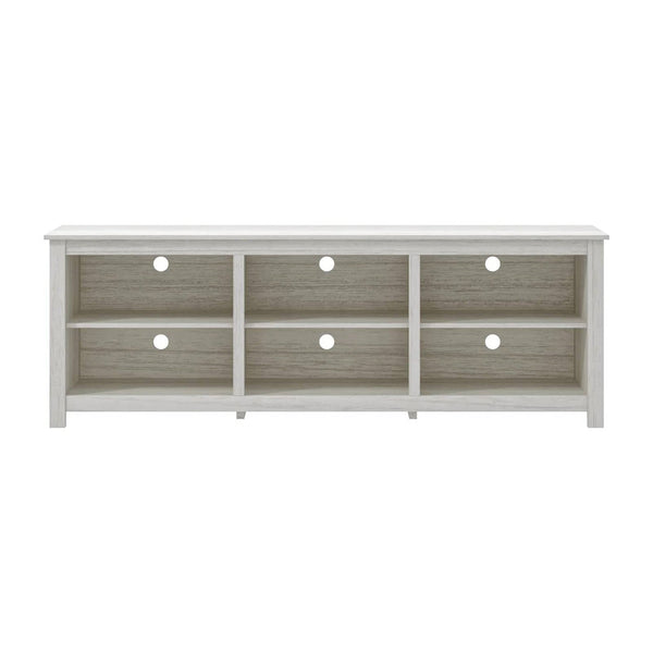 Farmhouse TV Stand in White Wood Grain Finish - for TVs up to 70-inch