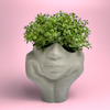 Face Succulent Planter on Two Hands
