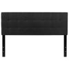 Queen size Modern Black Fabric Upholstered Panel Headboard
