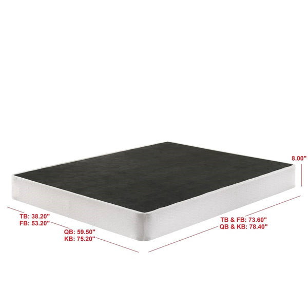 Queen size 8-inch Metal Frame Box-Spring Mattress Foundation with Cover