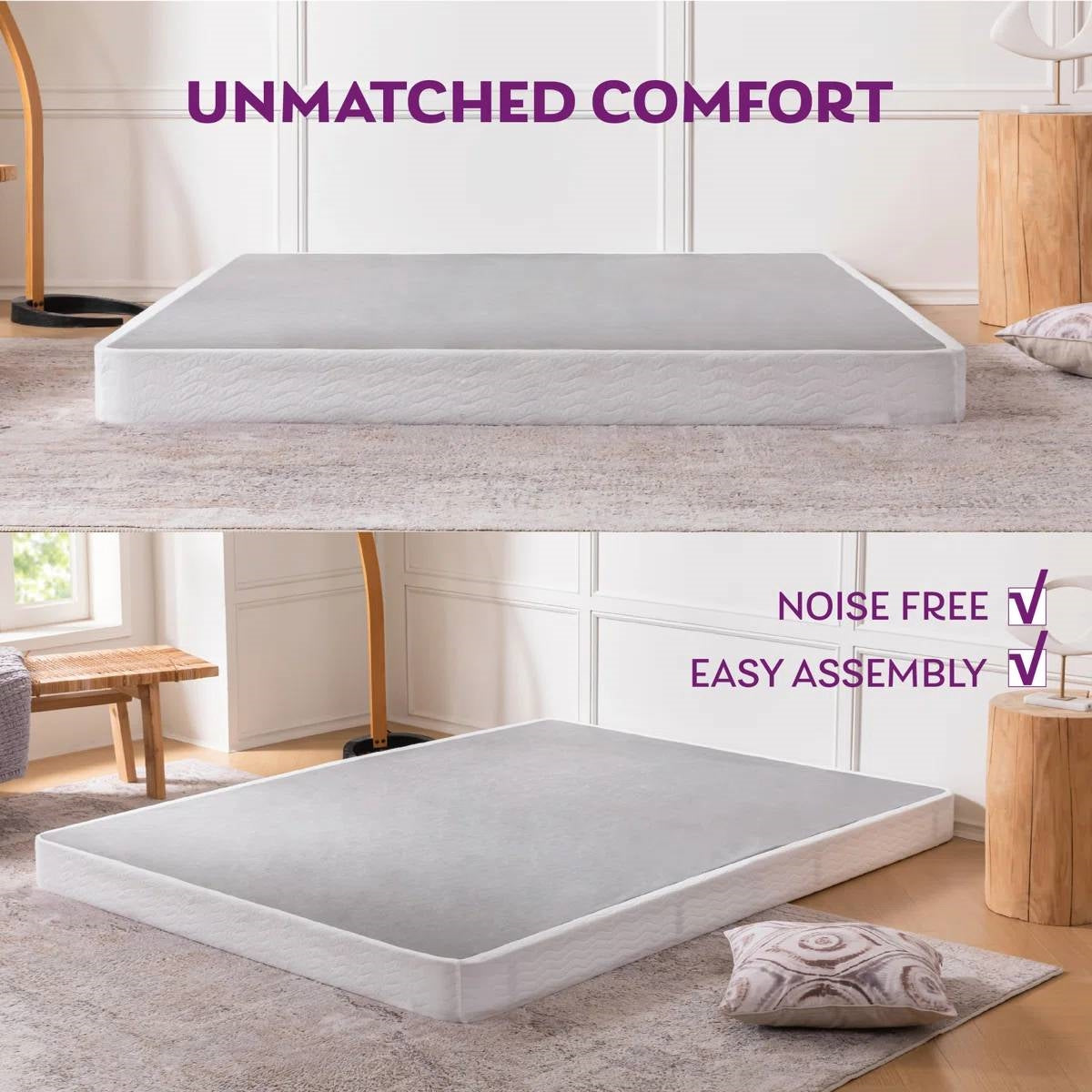 Queen size 5-inch Low Profile Metal Box Spring Mattress Foundation with Cover