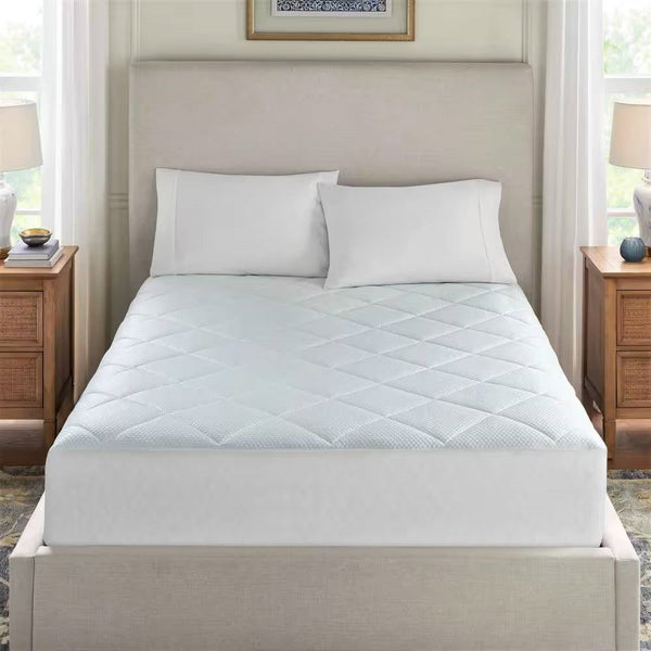 Queen size Washable Quilted Mattress Pad with Elastic Fitted Skirt