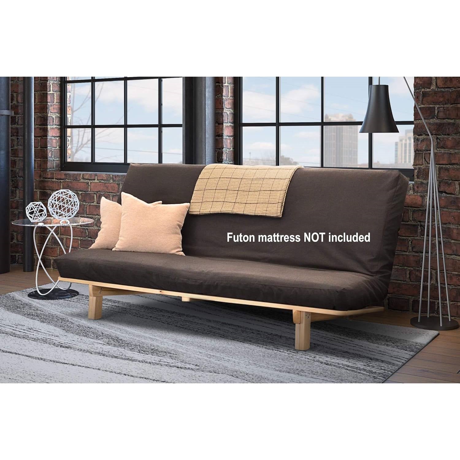 Queen size Solid Wood Futon Sofa Bed Frame - Made in the USA