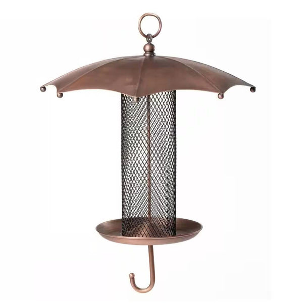 Copper Umbrella Bird Feeder with Mesh Tube Revivor - 3.5 lbs. Seed Capacity