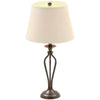 Traditional Bronze Metal Finish Table Lamp with Beige Linen Shade