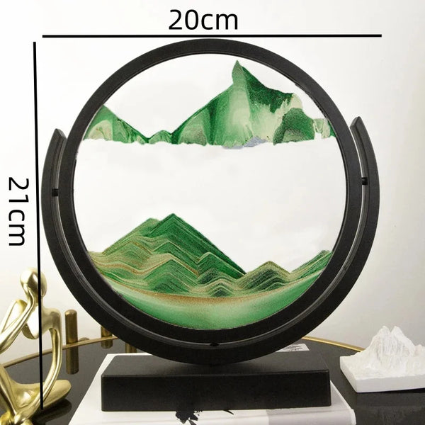 3D Moving Sand Art Painting Hourglass Round Handmade Glass Deep Sea Sandscape Quicksand Craft Sandglass Home Decoration Gifts