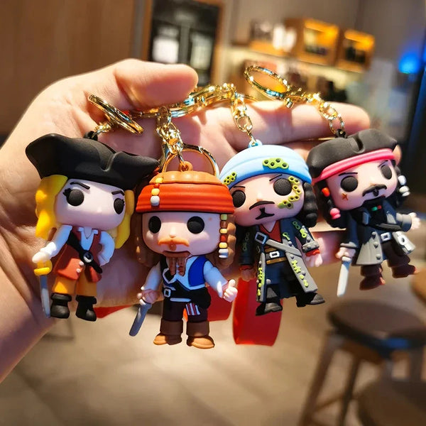 Pirates Of The Caribbean Cute Doll Pendant Anime Figures Jack Sparrow Fashion Backpac Keychain Bag Keyring Pendant Birthday Gift