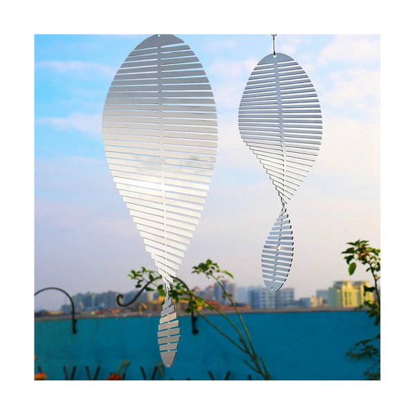 Kinetic Blank Sublimation Wind Spinner 3D Spiral Windchime Chime Sculpture Hanging Outdoor Indoor Garden Decor 18X45cm