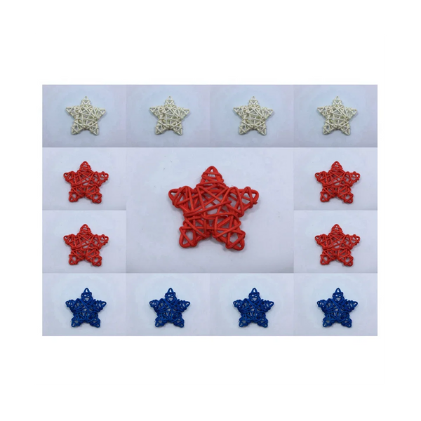 Rattan Ornament Star Rattan Ball Ornament Natural Wicker Rattan Independence Day Home Decor Vase Filler,