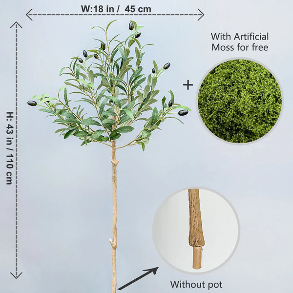65-200CM Artificial Olive Plant tree High Branches Faux plant Plastic Leaf  Ornamental indoor Artificial Plant for Home Decor