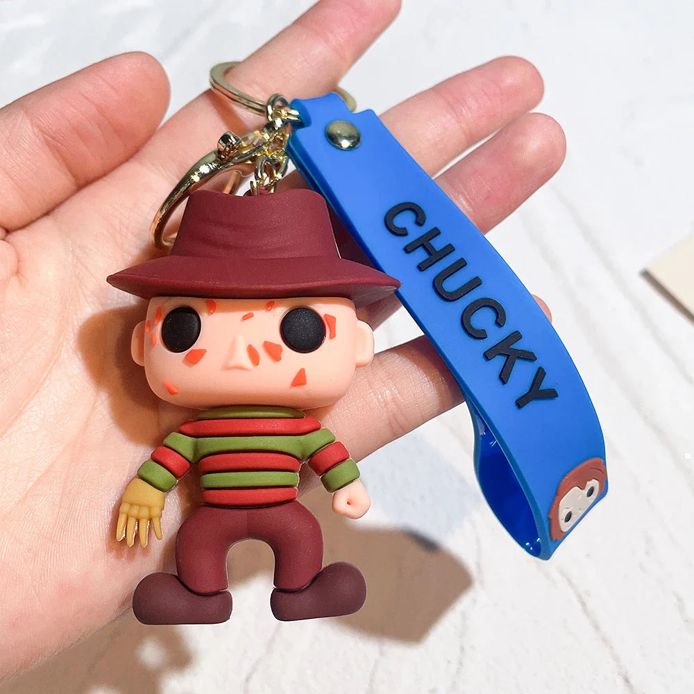 Horror Movie a Nightmare on Elm Street Keychain Cosplay Horror Halloween Party Accessories Gifts Cartoon Pendant Keyrings