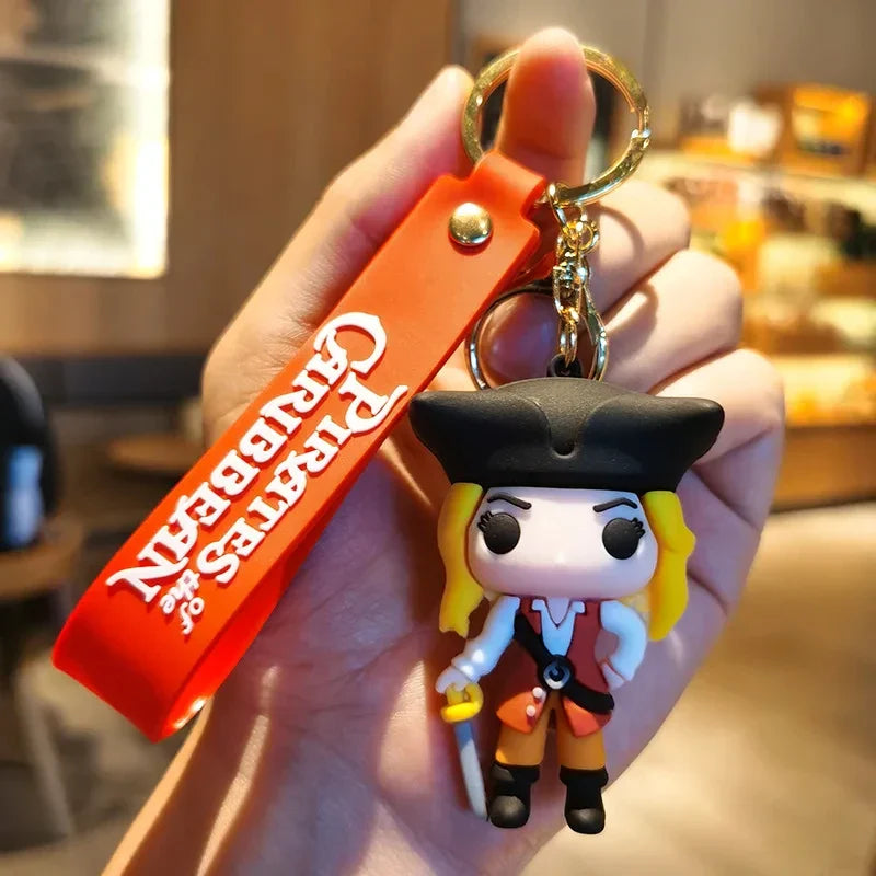 Pirates Of The Caribbean Cute Doll Pendant Anime Figures Jack Sparrow Fashion Backpac Keychain Bag Keyring Pendant Birthday Gift