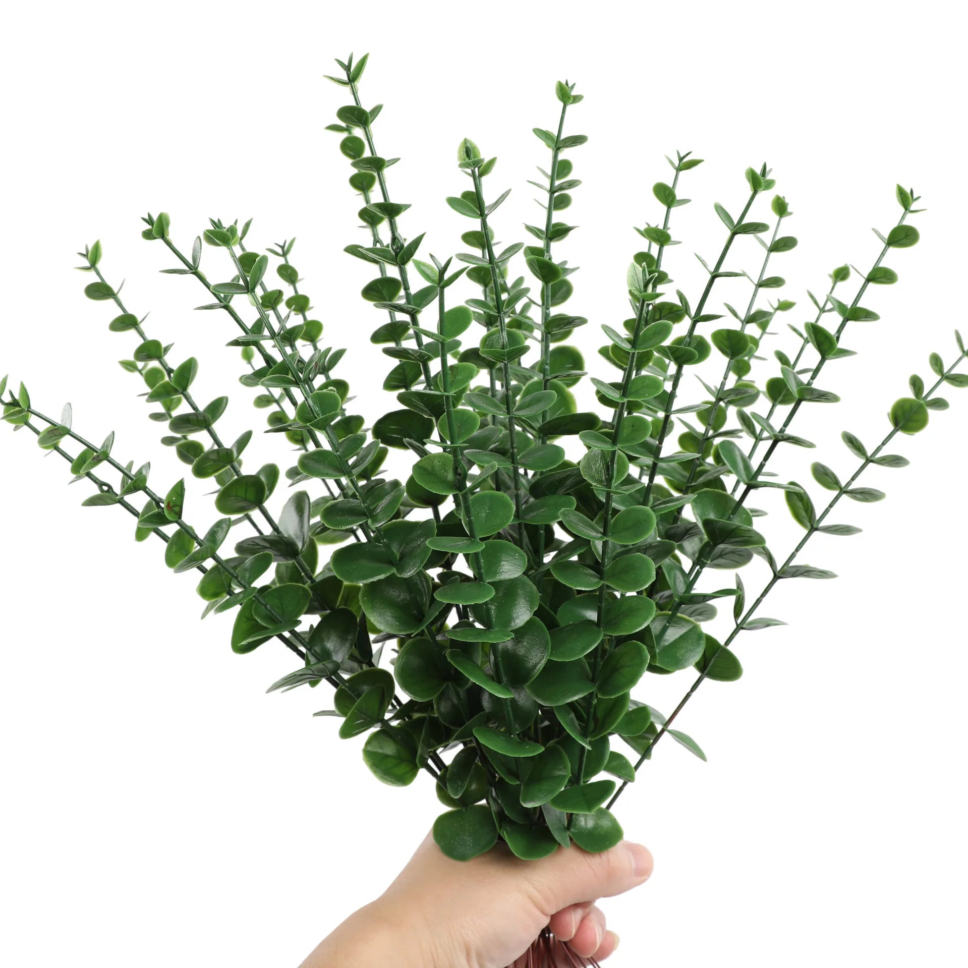 Yannew 12pcs Artificial Eucalyptus Stems Silver Dollar Greenery Fake Plants for Wedding Bouquet Floral Arrangement Home Decor
