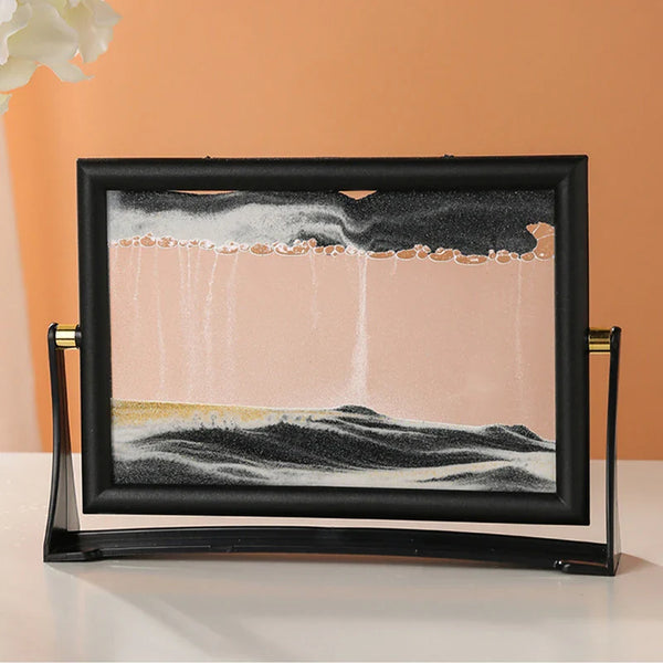 Rotatable Moving Sand Art Picture Square Glass Hourglass 3D Sandscape in Motion Quicksand Hourglass Creativity Home Decor Gifts