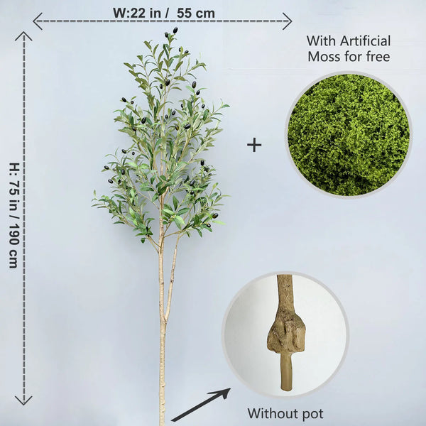 65-200CM Artificial Olive Plant tree High Branches Faux plant Plastic Leaf  Ornamental indoor Artificial Plant for Home Decor
