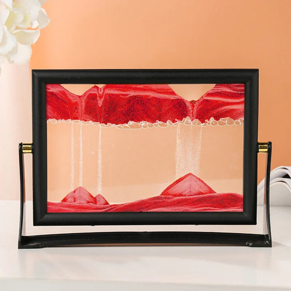 Rotatable Moving Sand Art Picture Square Glass Hourglass 3D Sandscape in Motion Quicksand Hourglass Creativity Home Decor Gifts