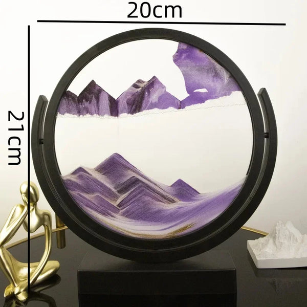 3D Moving Sand Art Painting Hourglass Round Handmade Glass Deep Sea Sandscape Quicksand Craft Sandglass Home Decoration Gifts
