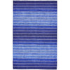 5' X 8' Striped Hand-Tufted Wool/Cotton Blue Area Rug